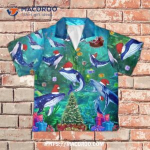 Youth Christmas Ocean Santa Claus And Whale In The Magical Blue Lover Hawaiian Shirt