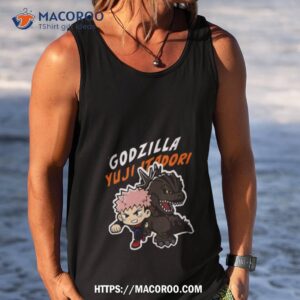 yuji itadori x godzilla x jujutsu kaisen collab t shirt tank top