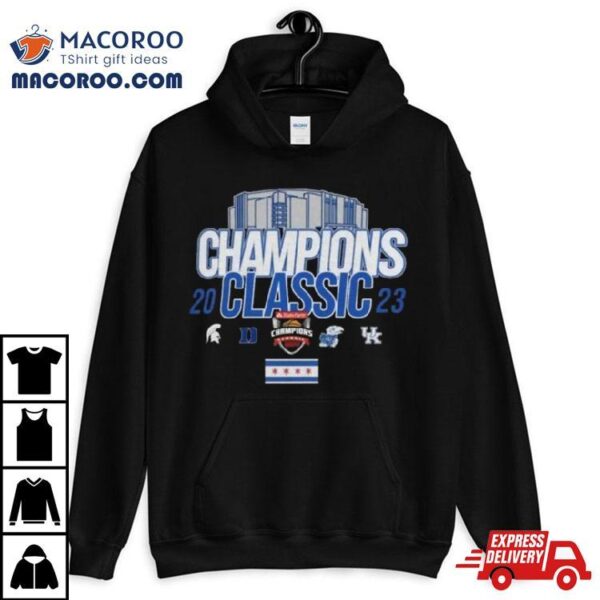 4 Team 2023 Champions Classic Building Slant Chicago Shirt