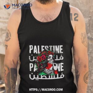 a palestinian girl with a palestinian bandana palestine t shirt tank top