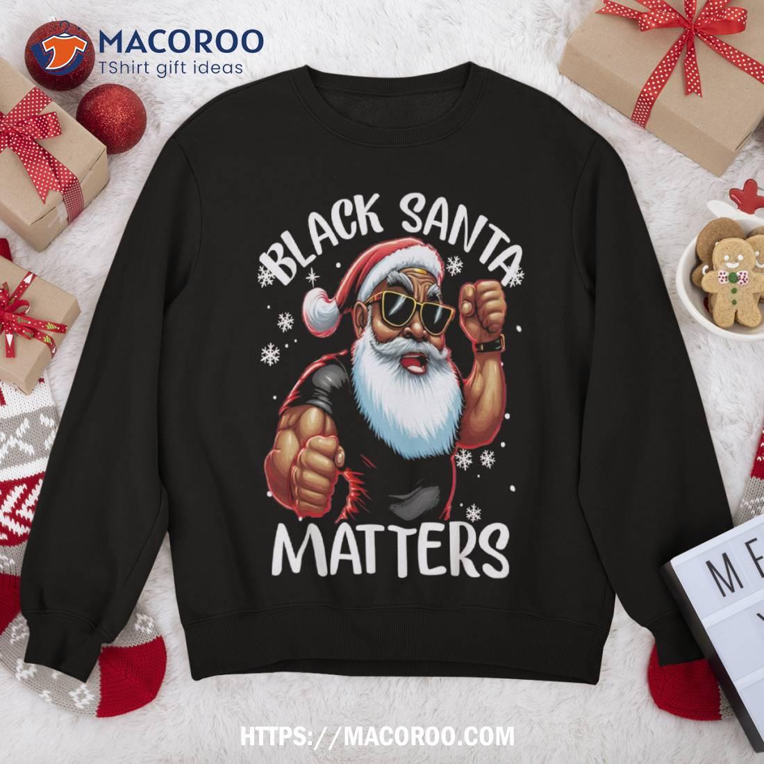 African American Santa Claus Christmas Pajama Shirt Sweatshirt