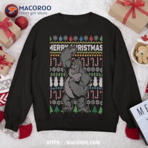 African Gorilla Merry Christmas Ugly Xmas Design Sweatshirt