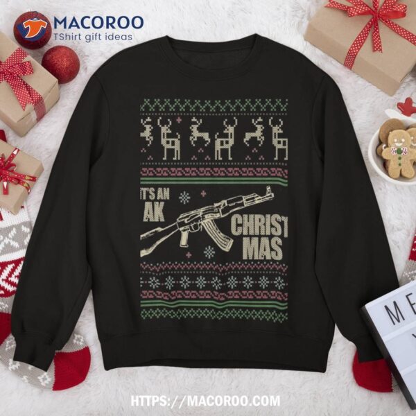Ak47 Ugly Christmas Design, Funny Ak-47 Gun Gift Sweatshirt