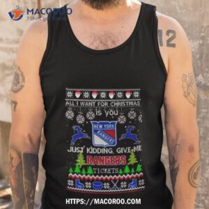 All I Want For Christmas Is You New York Rangers Ice Hockey Ugly Christmas 2023 Tank Top