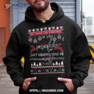 All I Want For Christmas Is You Washington Capitals Ice Hockey Ugly Christmas 2023 Hoodie