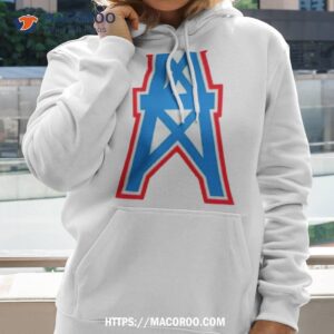 Ariel Epstein Wearing Luv Ya Blue Houston Oilers Franklin Logo Shirt