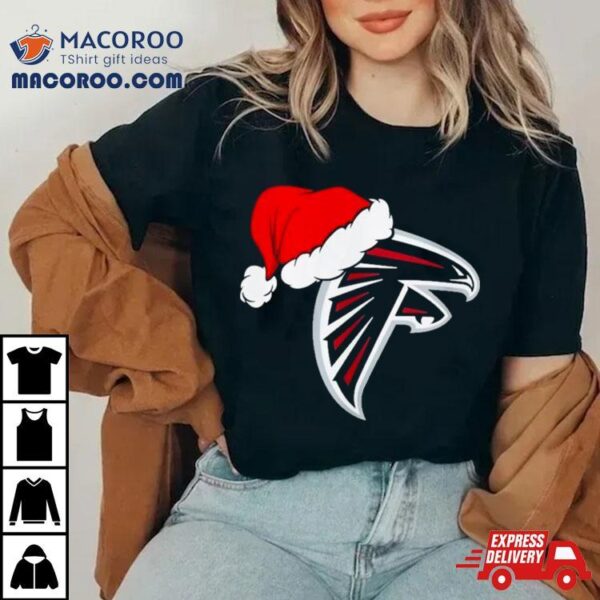 Atlanta Falcons Logo Santa Hat Christmas 2023 Shirt