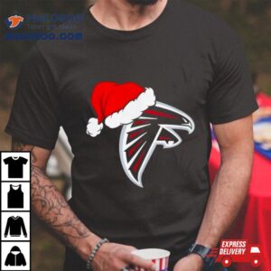 Atlanta Falcons Logo Santa Hat Christmas Tshirt