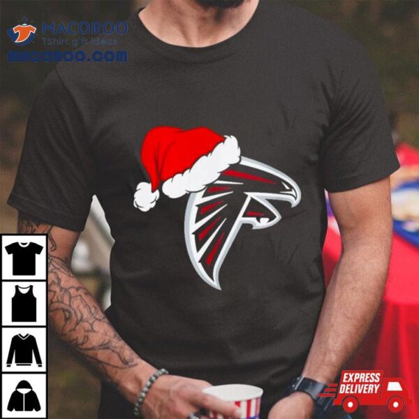 Atlanta Falcons Logo Santa Hat Christmas 2023 Shirt