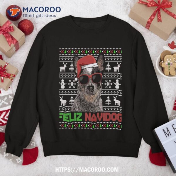 Australian Cattle Dog Feliz Navidog Funny Christmas Sweatshirt