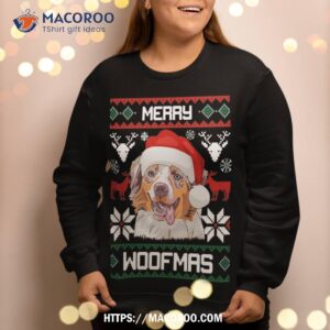 australian shepherd merry woofmas christmas sweatshirt sweatshirt 2