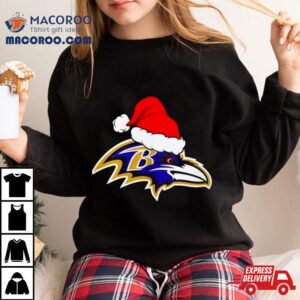 Baltimore Ravens Logo Santa Hat Christmas Tshirt
