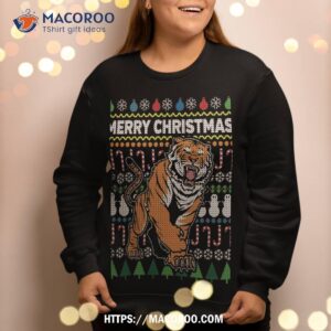 beautiful tiger merry christmas ugly xmas big cat design sweatshirt sweatshirt 2