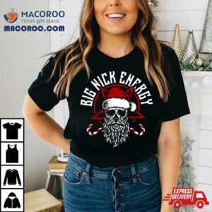 Big Nick Energy Funny Santaa Claus Skull Beard Tshirt