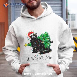Black Cat It Wasnt Me Christmas Shirt