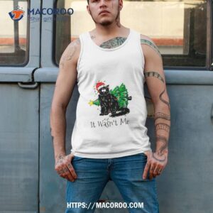 Black Cat It Wasnt Me Christmas Tank Top 2