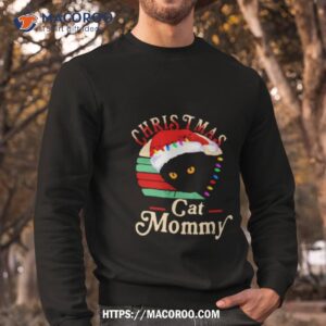 Black Cat Santa Christmas Cat Mommy Vintage Sweatshirt