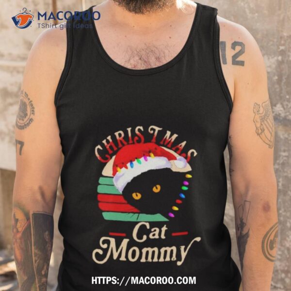 Black Cat Santa Christmas Cat Mommy Vintage Shirt