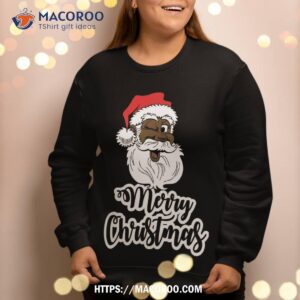 black winking santa merry christmas african american sweatshirt sweatshirt 2