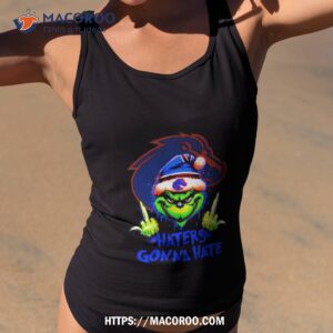 Boise State Broncos Grinch Santa Middle Finger Haters Gonna Hate Tank Top 2