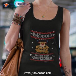 Brodolf The Red Nose Gainzdeer Christmas Holiday Tank Top 4