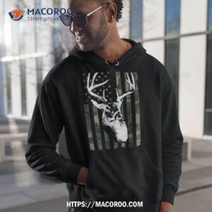 Buck Deer Hunting American Camouflage Usa Flag Hoodie 1