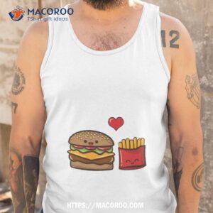 Burger And Fries Valentine Couple Tank Top
