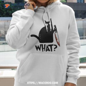 Cat What Murderous Black Cat With Knife Shirt
