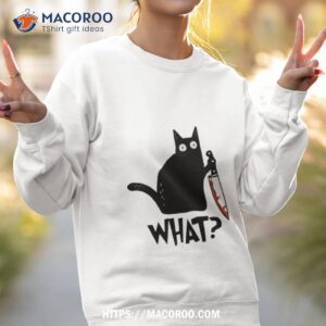 cat what murderous black cat with knife shirt sweatshirt 2