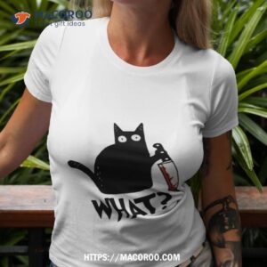 Cat What Murderous Black Cat With Knife Shirt