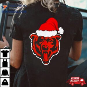 Chicago Bears Logo Santa Hat Christmas 2023 Shirt