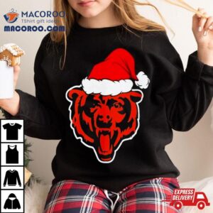 Chicago Bears Logo Santa Hat Christmas Tshirt