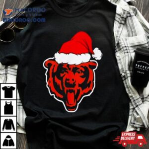 Chicago Bears Logo Santa Hat Christmas Tshirt