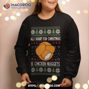 chicken nuggets ugly christmas sweater design sweatshirt sweatshirt 2