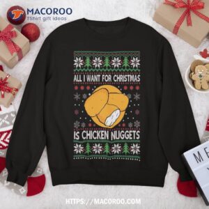 chicken nuggets ugly christmas sweater design sweatshirt sweatshirt