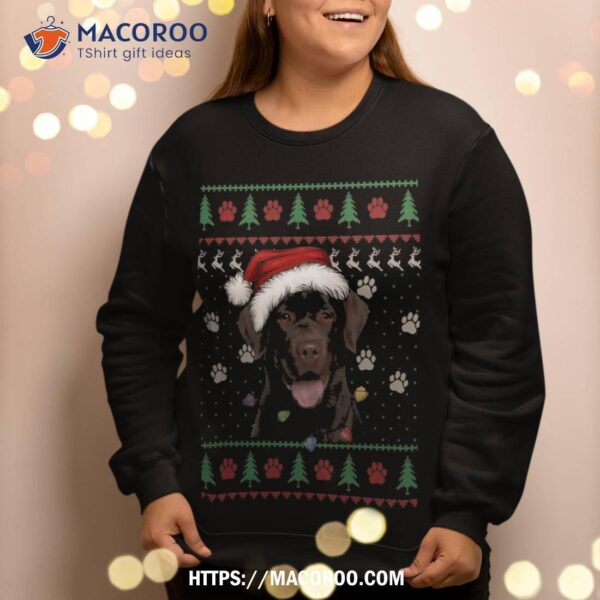 Chocolate Labrador Christmas Ugly Sweater Lab Dog Lover Sweatshirt