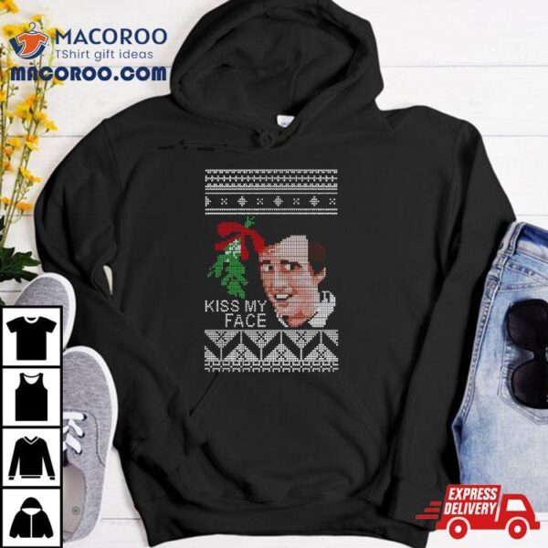 Christmas Alan Partridge Kiss My Face Mistletoe Knit Shirt