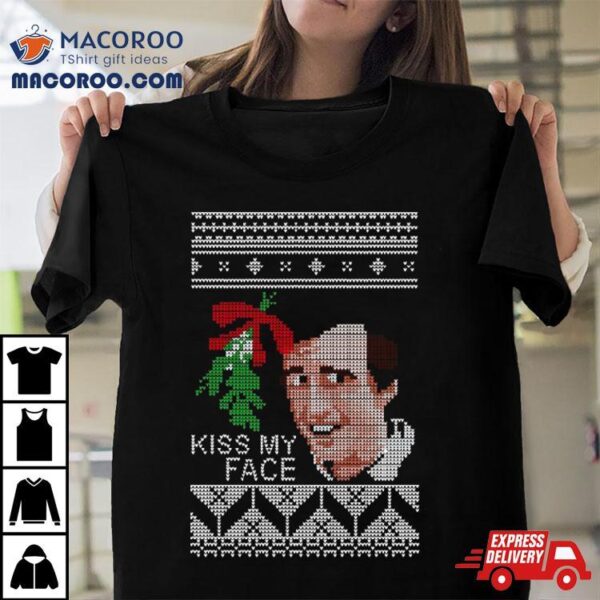 Christmas Alan Partridge Kiss My Face Mistletoe Knit Shirt