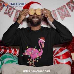 christmas animal flamingo fairy lights hat sweatshirt sweatshirt 3