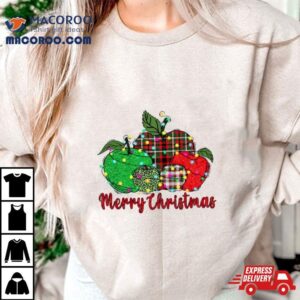 Christmas Apples Surrounded Lights Tshirt