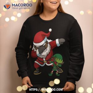 christmas black african american dabbing santa claus elf dab sweatshirt sweatshirt 2