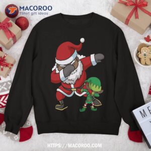 Christmas Black African American Dabbing Santa Claus Elf Dab Sweatshirt