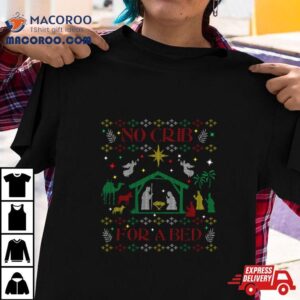 Christmas Carol Away In A Manger No Crib Christian Jesus Manger Tshirt