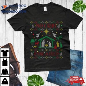 Christmas Carol Away In A Manger No Crib Christian Jesus Manger Tshirt