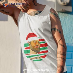 christmas gigachad santa hat shirt tank top 1