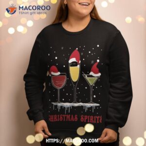 christmas spirits wine bubbly martinis t shirt sweatshirt sweatshirt 2