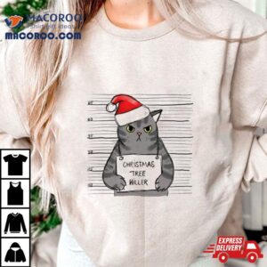 Christmas Tree Killer Cat Tshirt