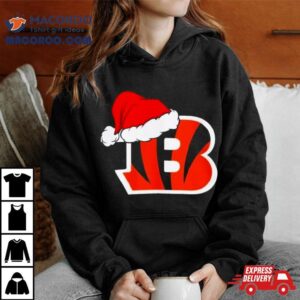 Cincinnati Bengals Logo Santa Hat Christmas 2023 Shirt 3 Cincinnati Bengals Logo Santa Hat Christmas Tshirt