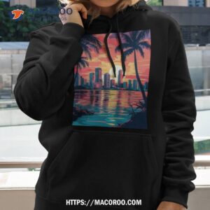 city beach sunset palms poster shirt hoodie