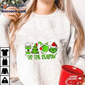 Coffee Christmas Football Grinch Tis The Season Tshirt